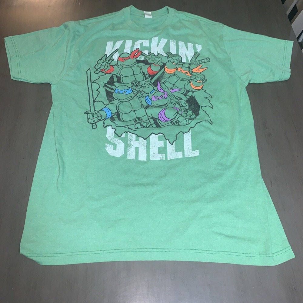 VINTAGE RETRO GRAPHIC TEENAGE MUTANT NINJA TURTLES T-SHIRT‎ SZ L TMNT BLUE Y2k